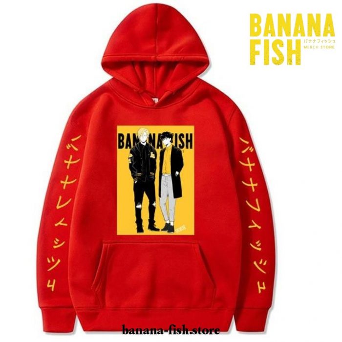 2021 Hot New Banana Fish Couple Hoodie Red / 4Xl