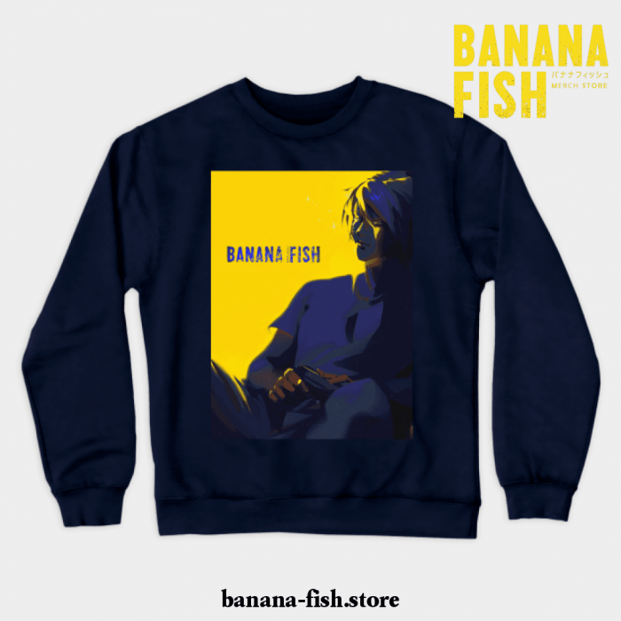 Banana Fish Ash Lynx Anime Crewneck Sweatshirt Navy Blue / S