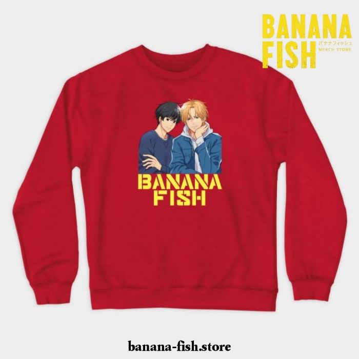 Banana Fish Ash Lynx Anime Crewneck Sweatshirt Red / S