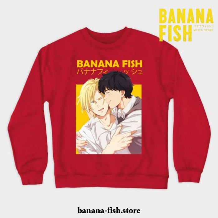 Banana Fish Ash Lynx Eiji Okumura Anime Crewneck Sweatshirt 02 Red / S