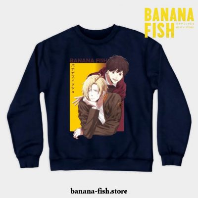 Banana Fish Ash Lynx Eiji Okumura Anime Crewneck Sweatshirt 03 Navy Blue / S