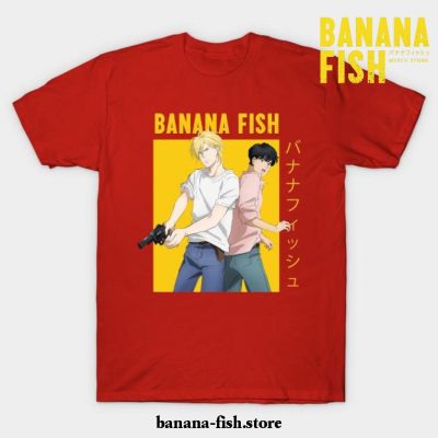 Banana Fish Ash Lynx Eiji Okumura Yaoi Anime T-Shirt Red / S