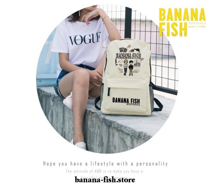 Banana Fish Backpack Oxford School Bag Teenage