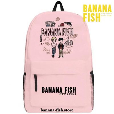 Banana Fish Backpack Oxford School Bag Teenage Pink