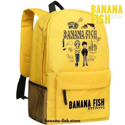Banana Fish Backpack Oxford School Bag Teenage Yellow