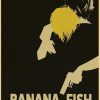 Banana Fish Black Vintage Kraft Paper Poster