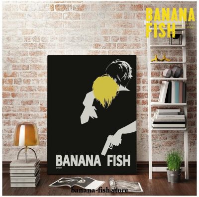 Banana Fish Couple Black Wall Art