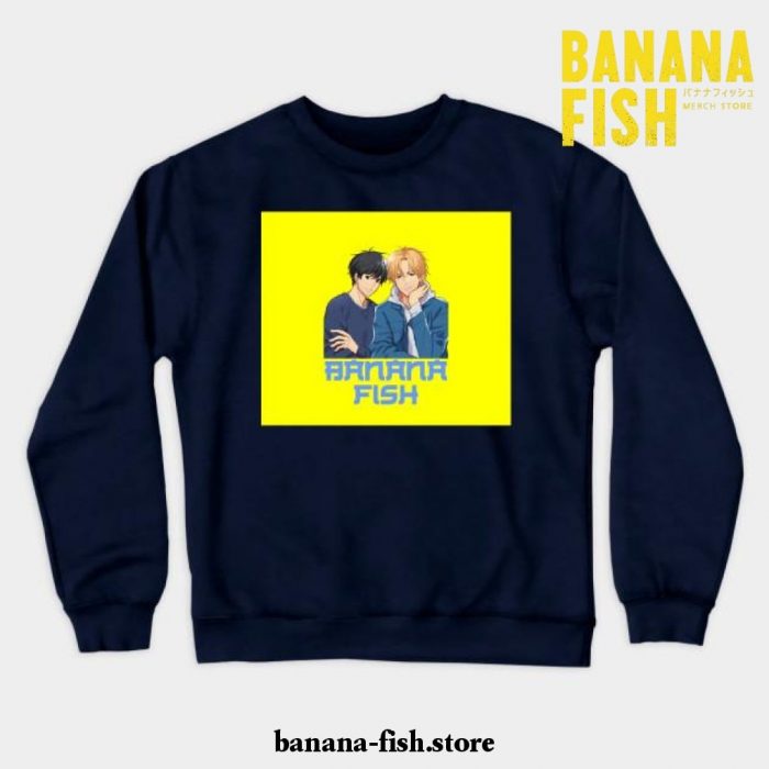 Banana Fish Crewneck Sweatshirt Navy Blue / S