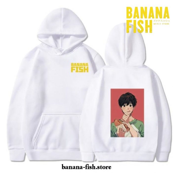 Banana Fish Hoodie - Ash Lynx & Eiji Okumura Couples Hip Hop Streetwear White / Xs