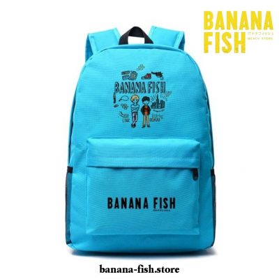 Banana Fish School Backpack Oxford Students Blue