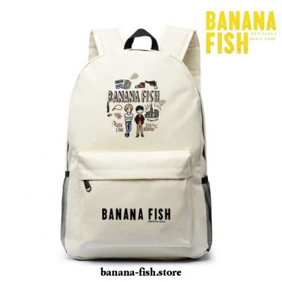 Banana Fish School Backpack Oxford Students White