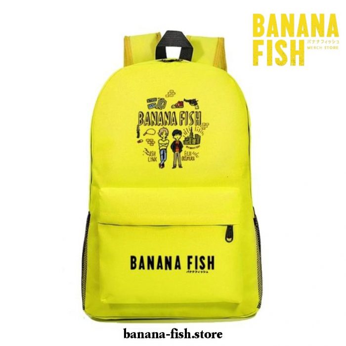 Banana Fish School Backpack Oxford Students Yellow
