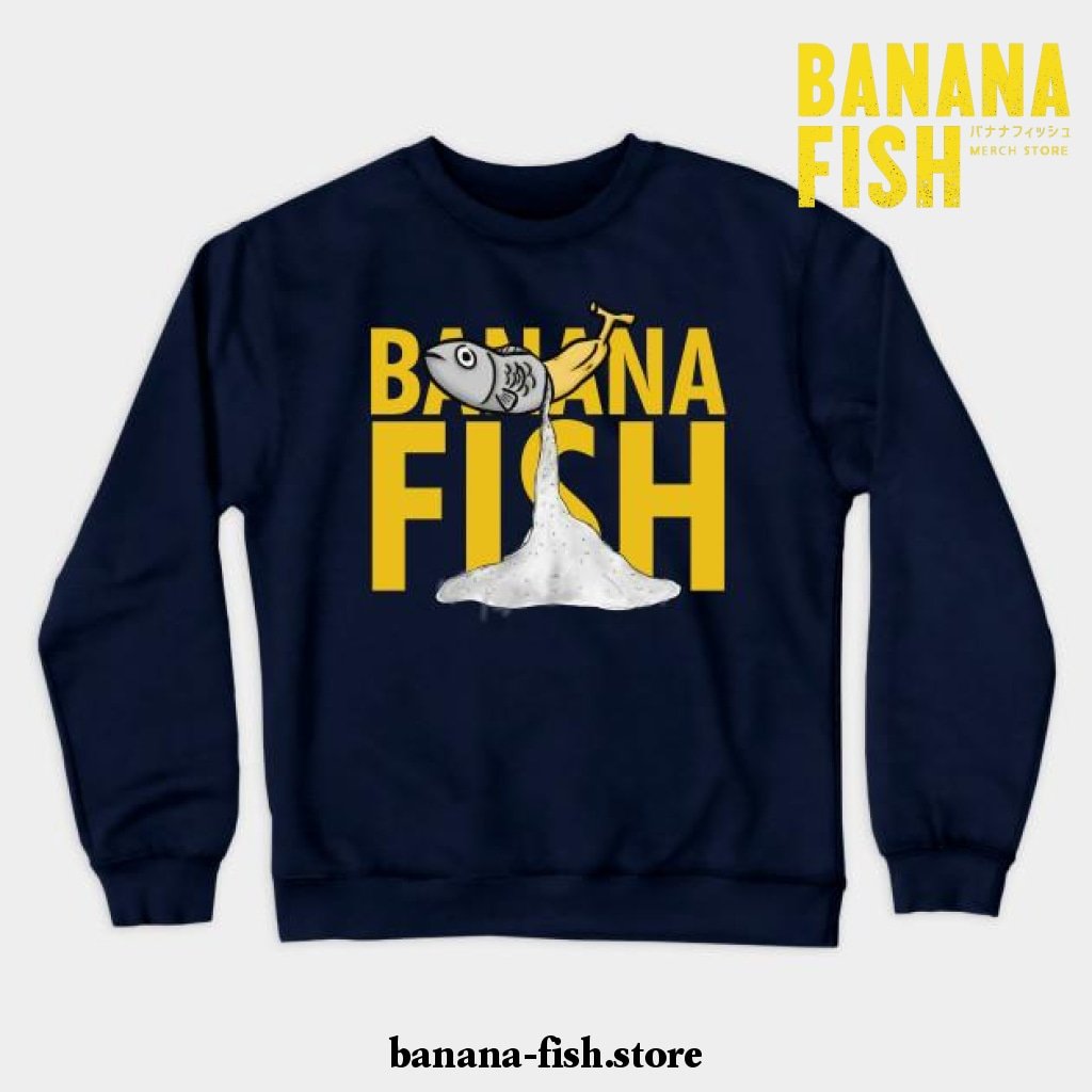 bananish crewneck sweatshirt navy blue s 975 1 - Banana Fish Store