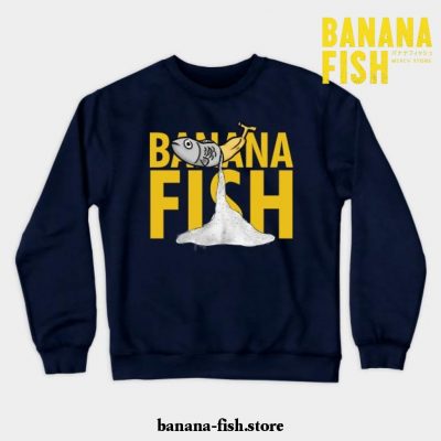 Bananish Crewneck Sweatshirt Navy Blue / S