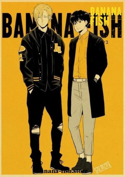 Couple Banana Fish Fashion Kraft Paper Poster