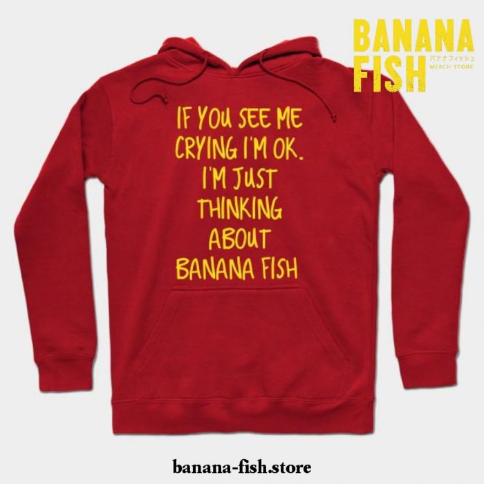 Crying Over Banana Fish Hoodie Red / S