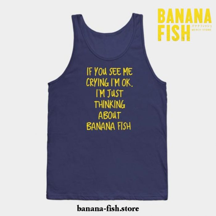 Crying Over Banana Fish Tank Top Navy Blue / S