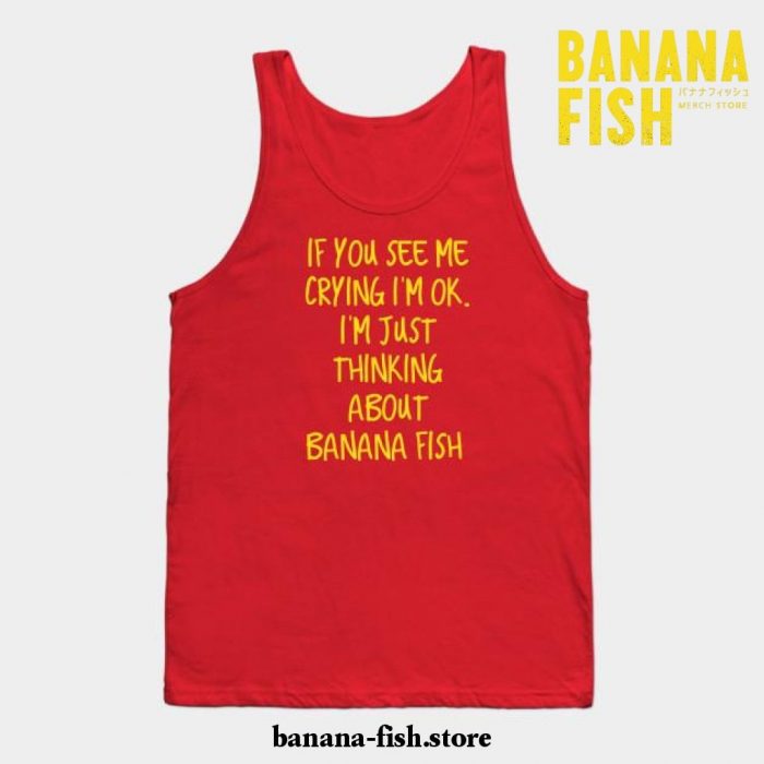 Crying Over Banana Fish Tank Top Red / S