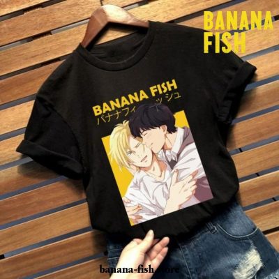 Funny Banana Fish Couple Soft T-Shirt Black / 4Xl