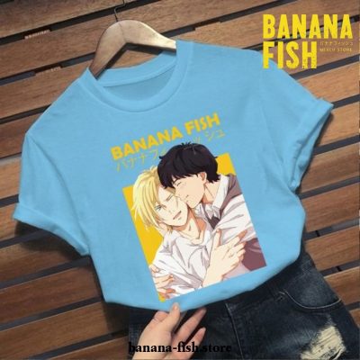 Funny Banana Fish Couple Soft T-Shirt Blue / 4Xl