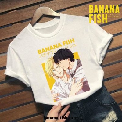 Funny Banana Fish Couple Soft T-Shirt White / 4Xl