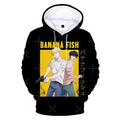 Harajuku Men's Hoodie Anime Banana Fish Hoodie Men's Women's Funny Creative  Streetwear Pullover Hoodie Comfortable Sweatshirt Yellow