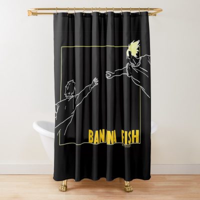 Banana Fish Line Art Shower Curtain Official Cow Anime Merch
