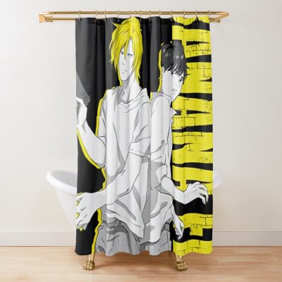 Black And Yellow Banana Poster Shower Curtain Official Cow Anime Merch