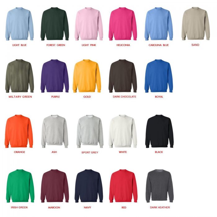 sweatshirt color chart - Banana Fish Store